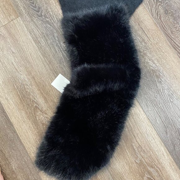 Zara Black Faux Fur & Knit Scarf With Alpaca & Wool Blend NWT - Picture 3 of 6